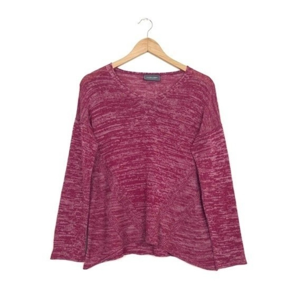 Wooden Ships S/M Pink V Neck Knit Sweater